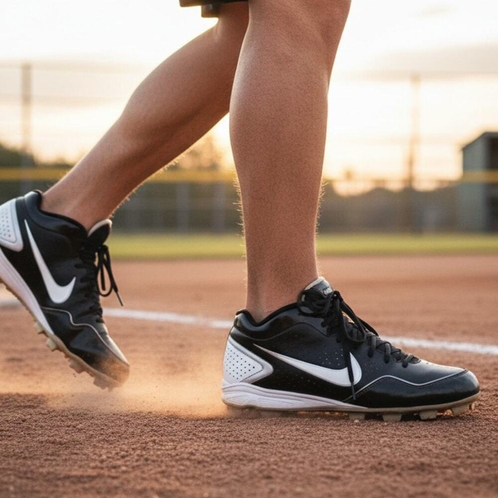 Nike Keystone 3/4 Baseball Cleats Mens 8 Black Silver 469724-011 Retro